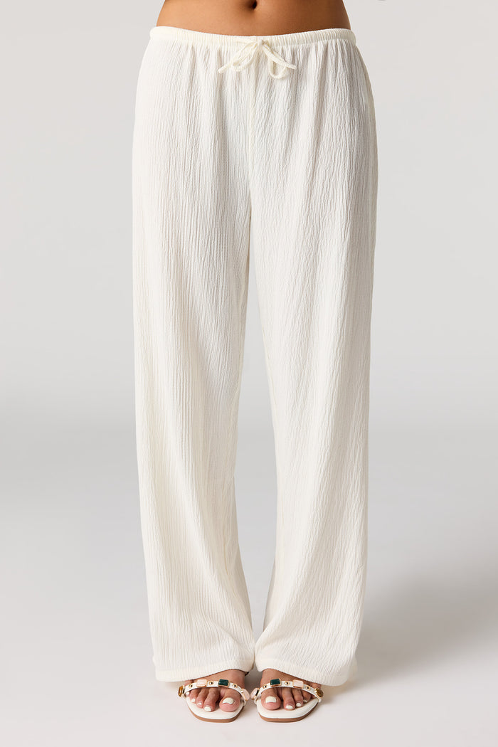 Textured Wide Leg Pant