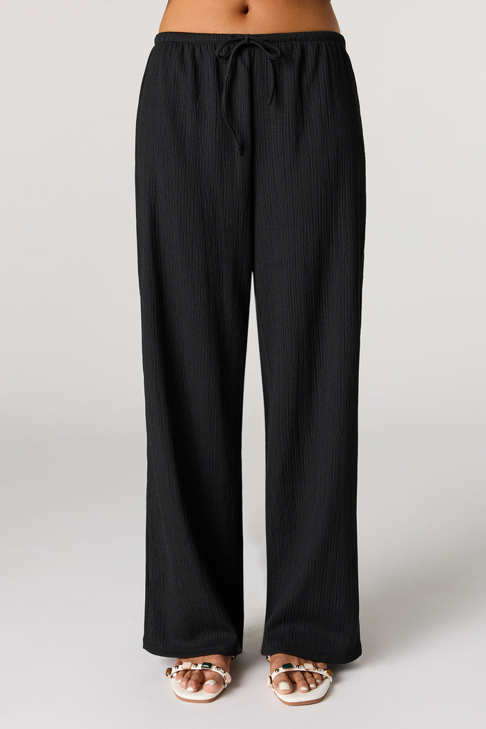 Textured Wide Leg Pant