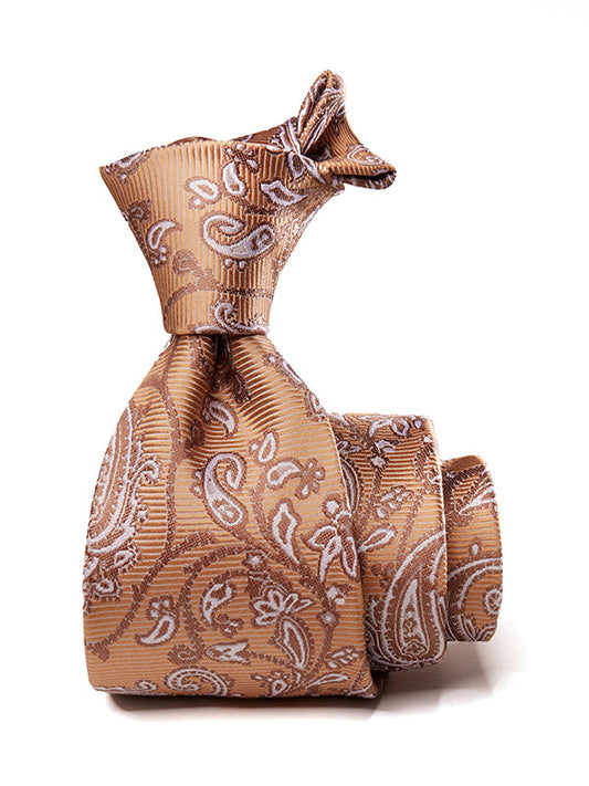 Torino All Over Dark Beige Silk Tie