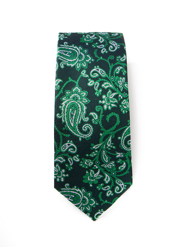 Torino All Over Medium Green Silk Tie