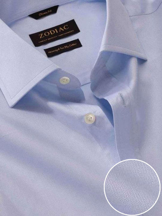 Tramonti Sky Solid Full Sleeve Single Cuff Classic Fit Classic Formal Two Ply Mercerized Cotton Shirt