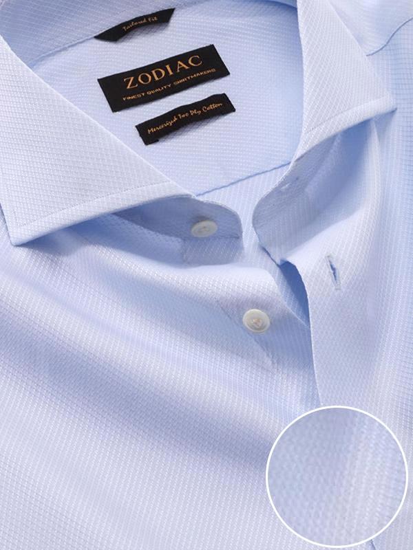 Tramonti Sky Solid Full Sleeve Single Cuff Tailored Fit Classic Formal Two Ply Mercerized Cotton Shirt