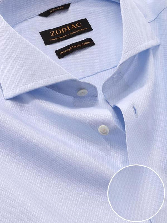Tramonti Sky Solid Full Sleeve Single Cuff Tailored Fit Classic Formal Two Ply Mercerized Cotton Shirt