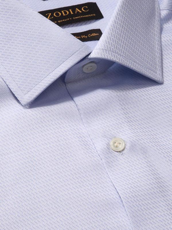 Tramonti Sky Solid Full Sleeve Single Cuff Tailored Fit Classic Formal Two Ply Mercerized Cotton Shirt