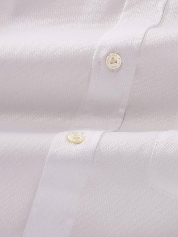 Tramonti White Check Full Sleeve Single Cuff Classic Fit Classic Formal Two Ply Mercerized Cotton Shirt