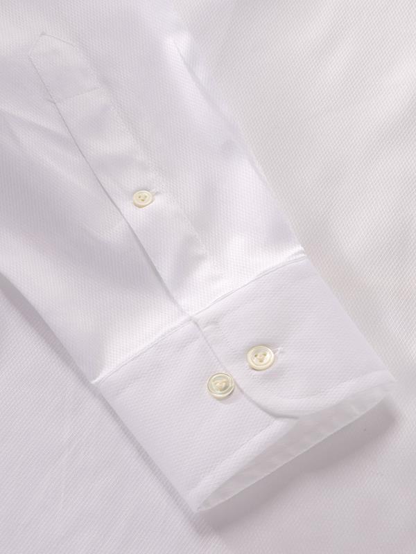 Tramonti White Check Full Sleeve Single Cuff Classic Fit Classic Formal Two Ply Mercerized Cotton Shirt