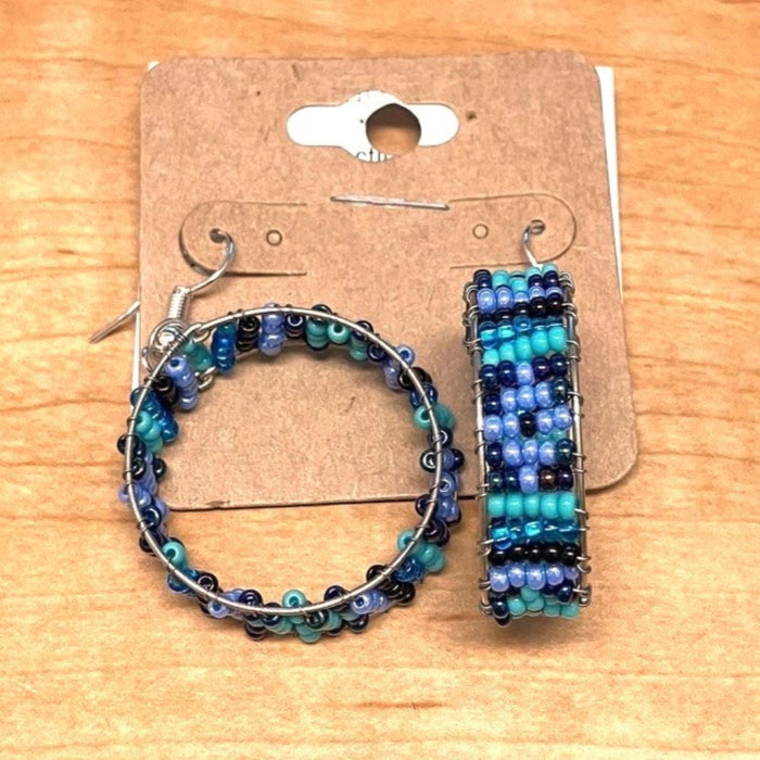 TRIBAL ROOTS Beaded Wire Hoop Earrings - Assorted