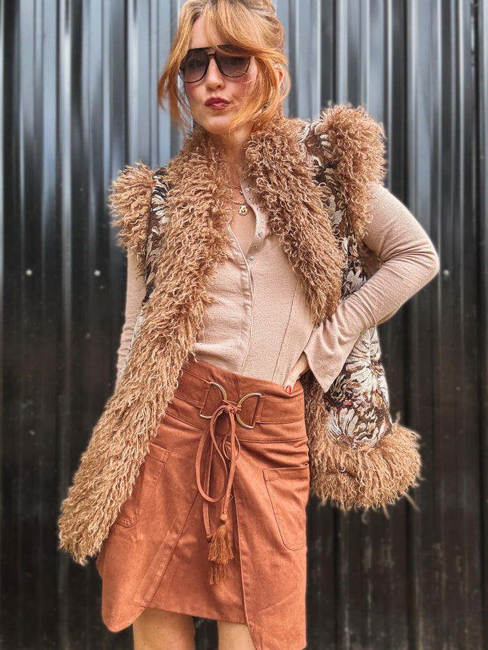 Tularosa Faux Suede Mini Skirt