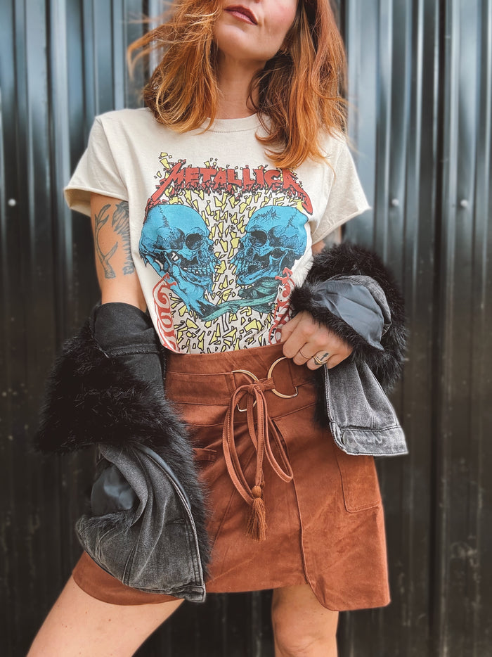 Tularosa Faux Suede Mini Skirt