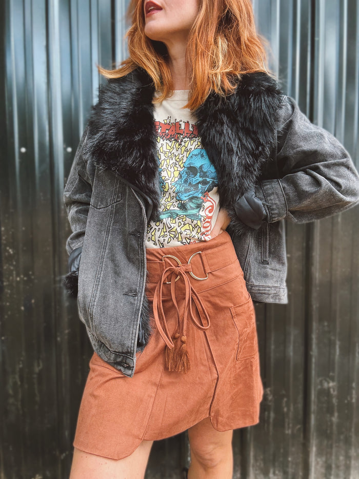 Tularosa Faux Suede Mini Skirt