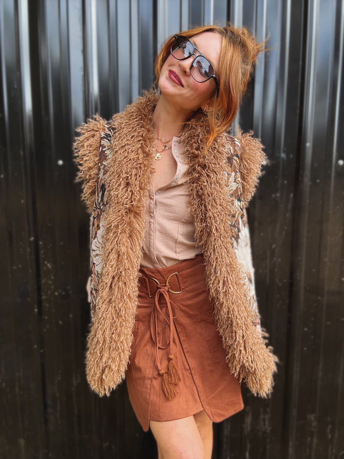 Tularosa Faux Suede Mini Skirt