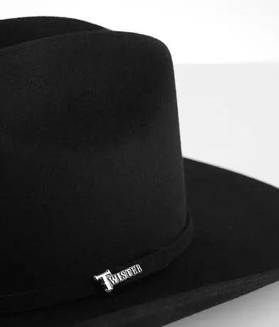 Twister Black Felt Crushable Cowboy Hat