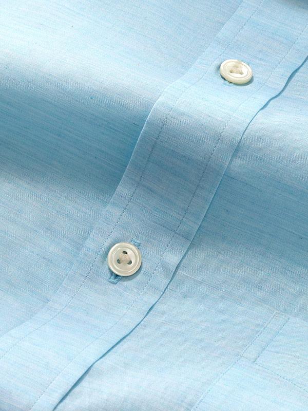 Venete  Turquoise Solid Half Sleeve Classic Fit Semi Formal Super Fine Cotton Shirt