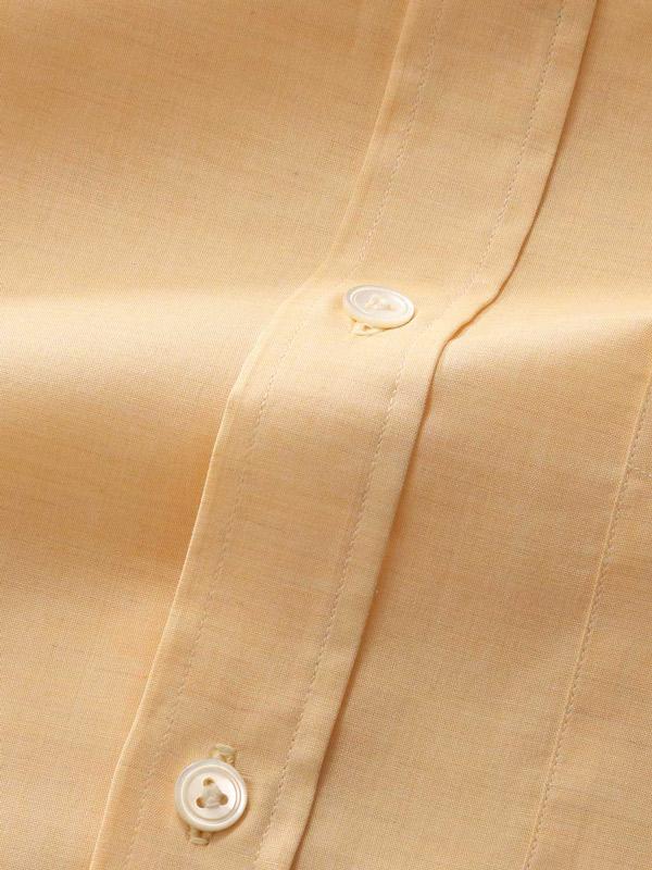 Venete  Yellow Solid Half Sleeve Classic Fit Semi Formal Super Fine Cotton Shirt