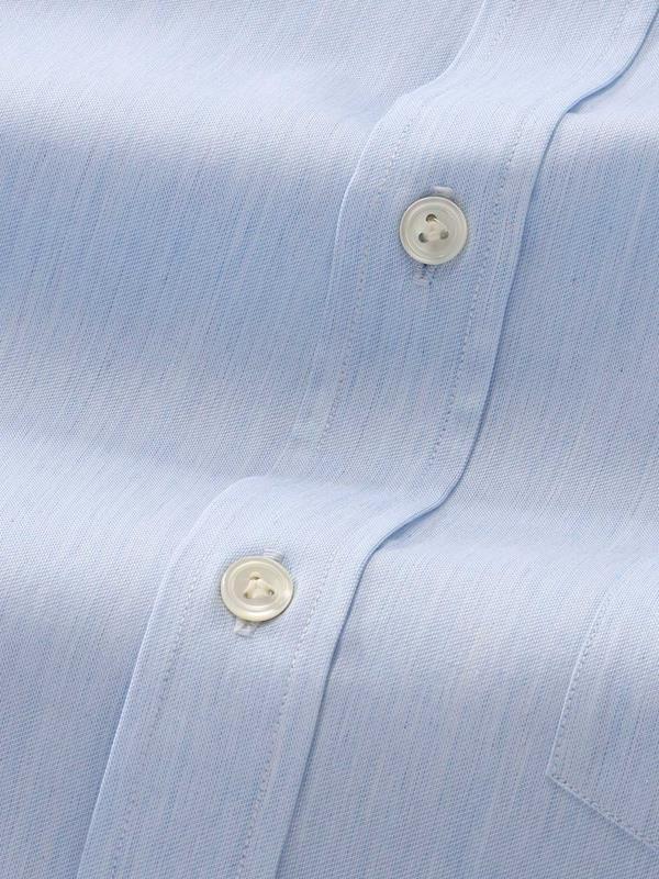 Vercelli Sky Solid Full Sleeve Single Cuff Classic Fit Semi Formal Two Ply Mercerized Cotton Shirt
