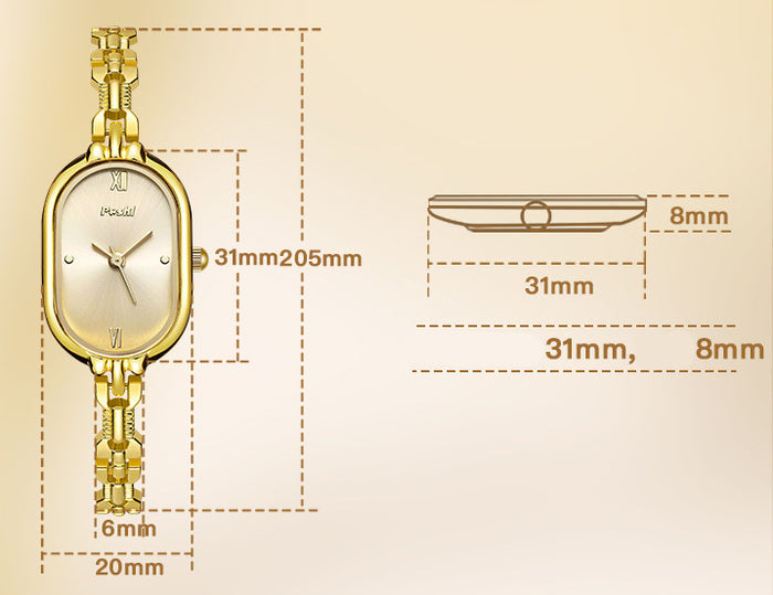 W3989 - Elegant Oval Dial Women's fashion Watch