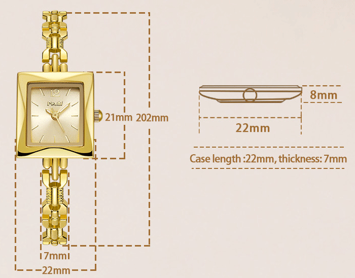 W3993 - Elegant Box Dial Women's Fashion Watch