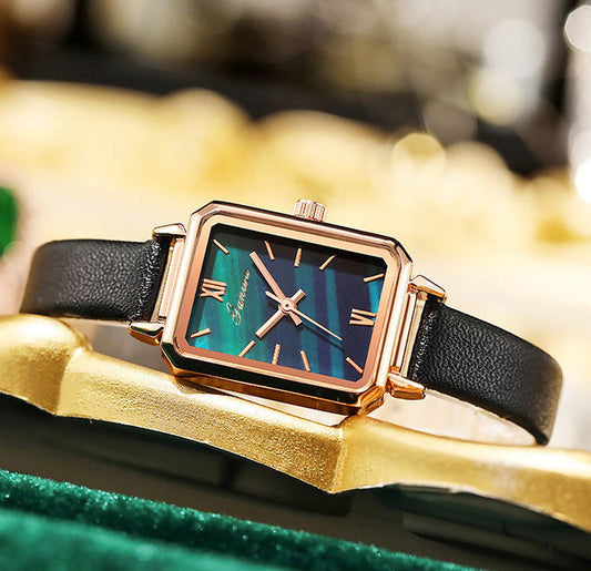 W4063 - Trendy Square Green Casual Watch