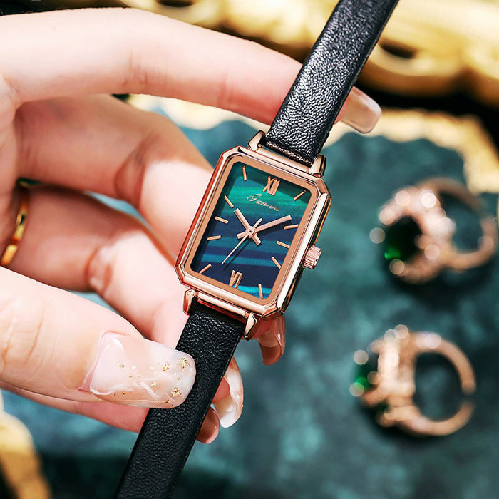 W4063 - Trendy Square Green Casual Watch
