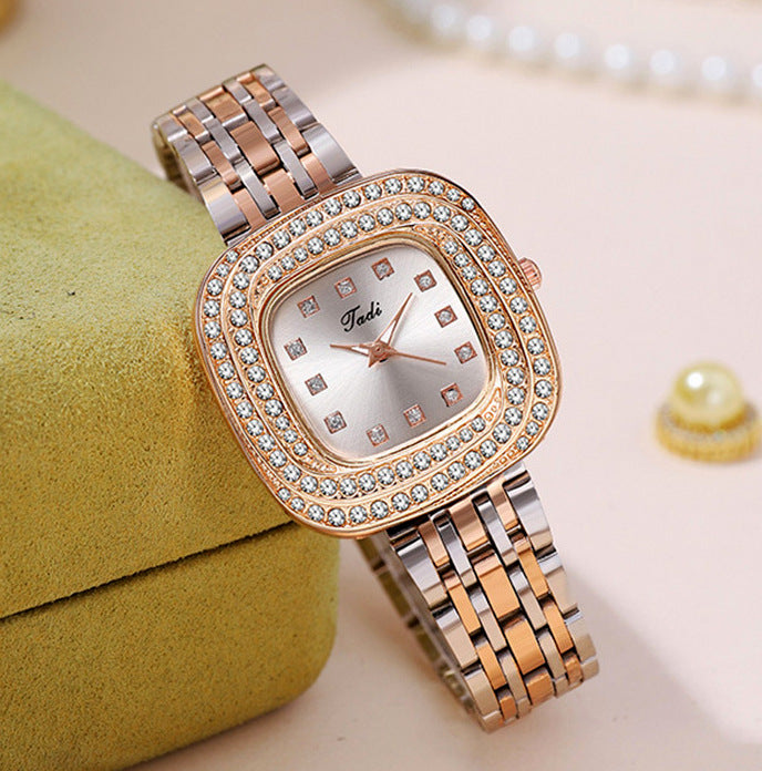 W4073 - Diamond steel band quartz watch