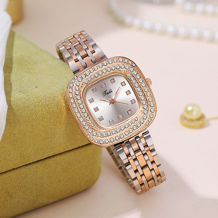 W4073 - Diamond steel band quartz watch