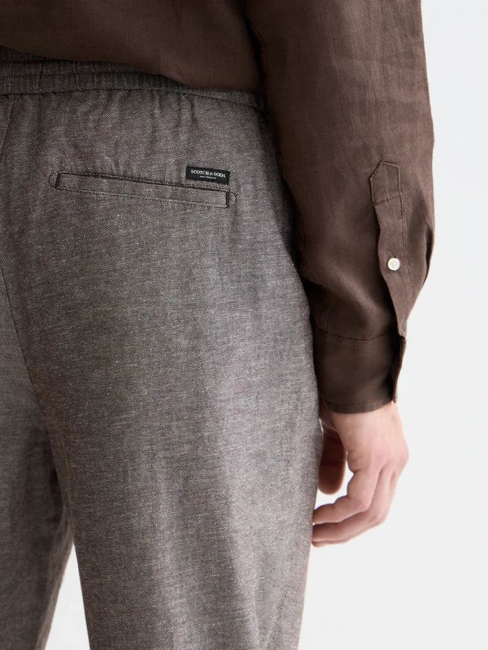 Warren Cotton Linen Jogger Hot Fudge