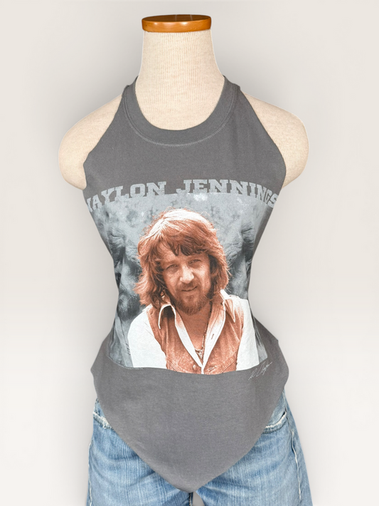 Waylon Jennings Chop Shop Halter Top Tank