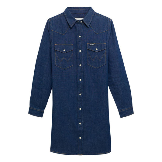 Western Snap Denim Dress #112373761