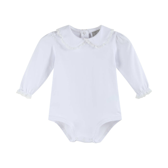 White Lace Collared Bodysuit