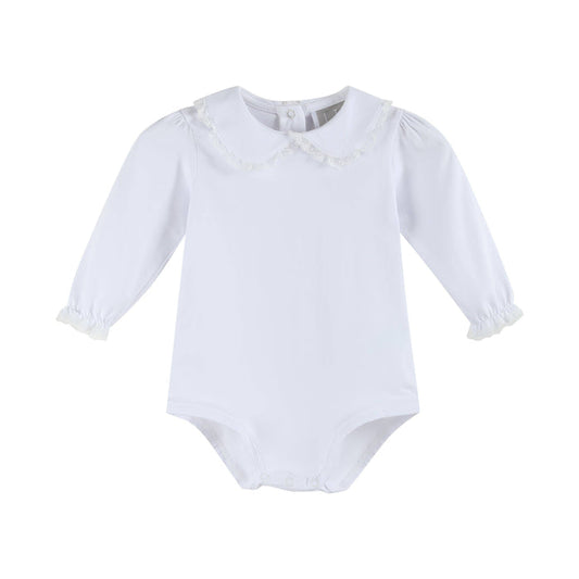 White Lace Collared Bodysuit