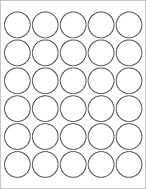 White Moisture-Resistant Inkjet Printer 1.5" Circle Labels (1 Sheet, 30 Labels) at Your Oil Tools