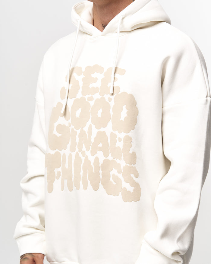 White Oversized Hoodie with Cream Puffy Print (2)