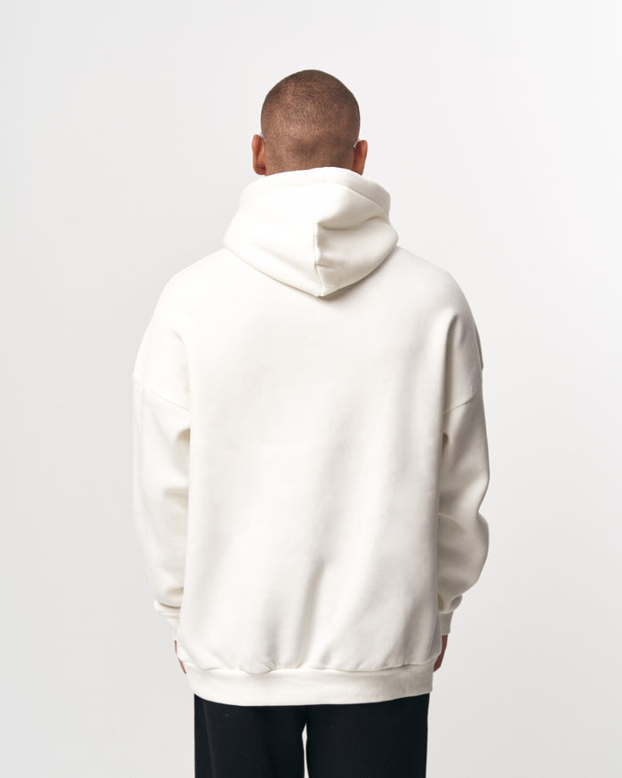 White Oversized Hoodie with Cream Puffy Print (4)
