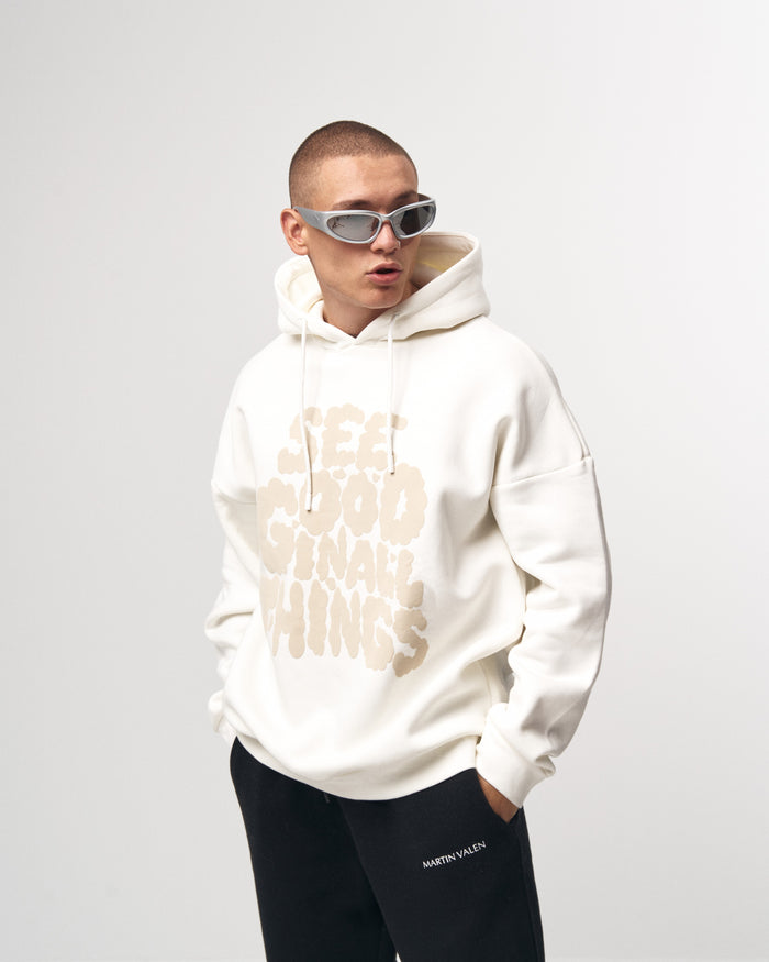 White Oversized Hoodie with Cream Puffy Print (8)