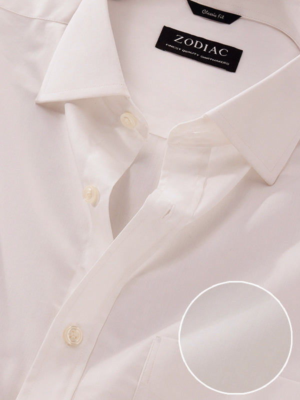White Solid Full Sleeve Double Cuff Classic Fit Classic Formal Luxury Cotton Shirt