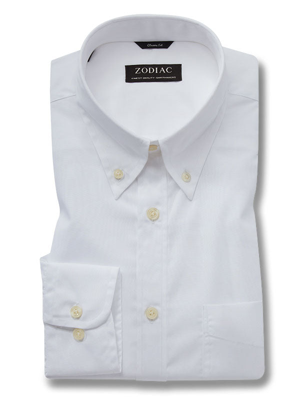 White Solid Full Sleeve Single Cuff Classic Fit Classic Formal Luxury Cotton Shirt