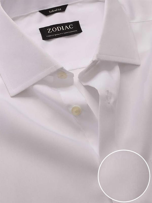 White Solid Full Sleeve Single Cuff Tailored Fit Classic Formal Luxury Cotton Shirt