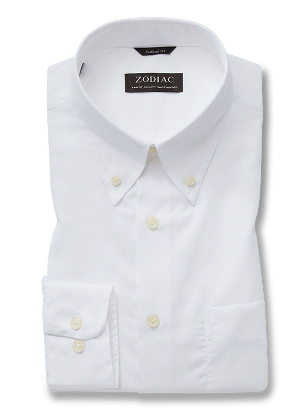 White Solid Full Sleeve Single Cuff Tailored Fit Classic Formal Luxury Cotton Without Pocket Shirt