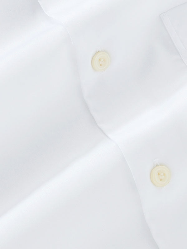White Solid Full Sleeve Single Cuff Tailored Fit Classic Formal Luxury Cotton Without Pocket Shirt