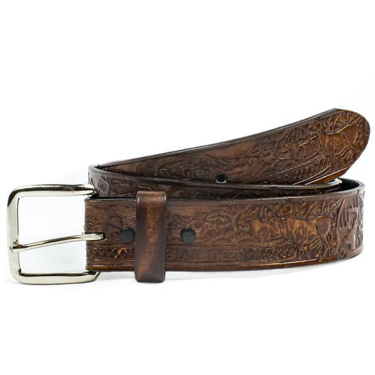 White Tail Deer Leather 1 1/2"  Belt