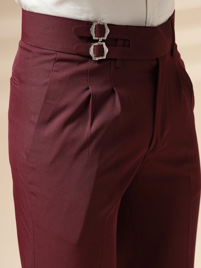 Wine Double Buckle Gurkha Pants by ITALIAN VEGA®