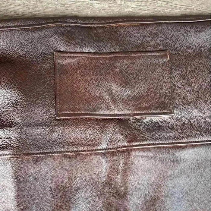 Woesmooi genuine leather apron in brown, handcrafted vintage design from Pretoria factory