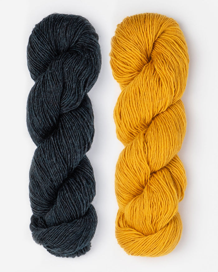 Small / Blue Sky Fibers - Woolstok Light / Midnight Sea & Spun Gold