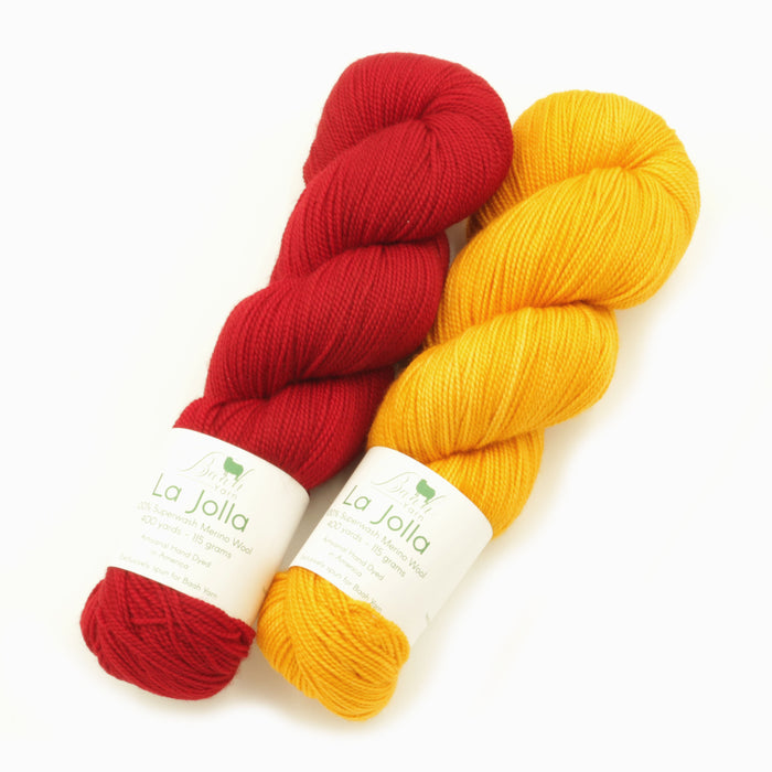 Small / Baah Yarn - La Jolla / Burmese Ruby & Marigold