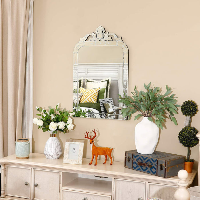 Wood Frame Wall Venetian Rectangular Mirror