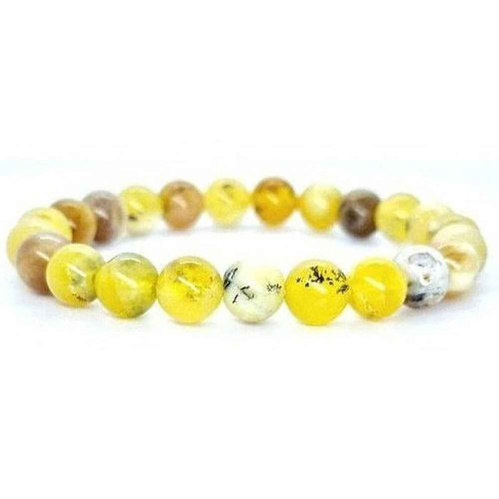 Yellow opal beaded bracelet in sunny yellow natural stone
