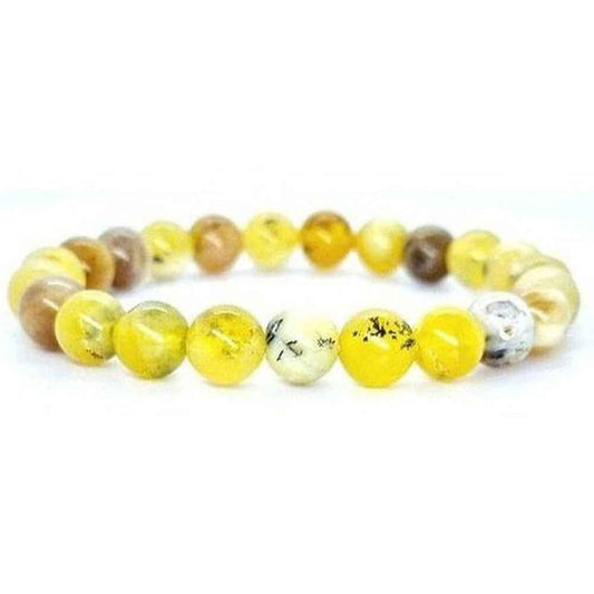 Yellow opal beaded bracelet in sunny yellow natural stone