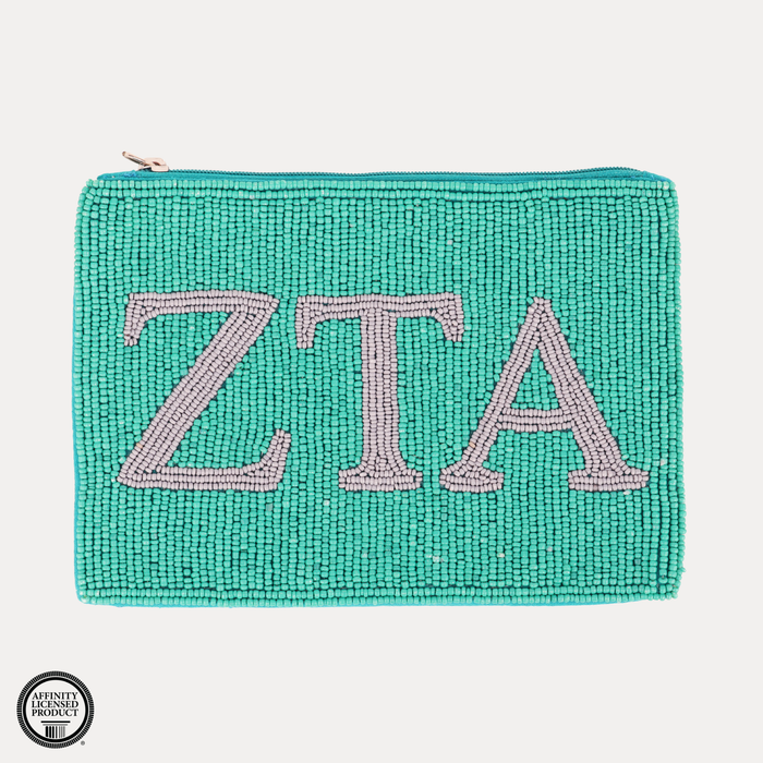 Zeta Tau Alpha Beaded Pouch